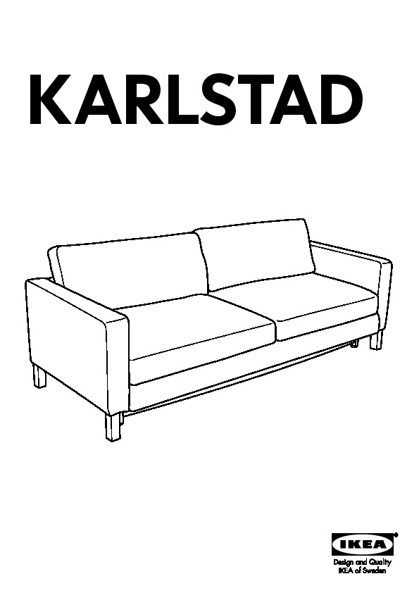 KARLSTAD three-seat sofa-bed frame w storage