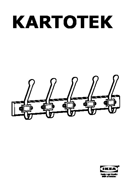KARTOTEK Rack with 5 hooks