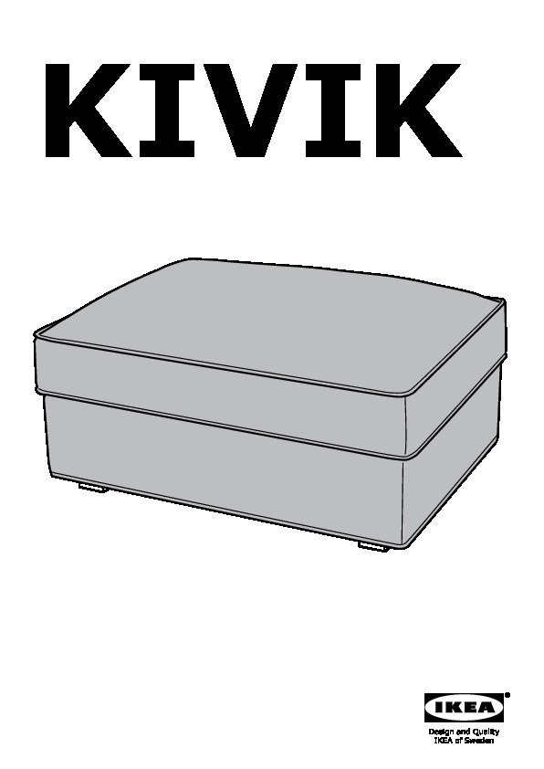 Isunda Gray KIVIK Ottoman Cover NEW Ikea KIVIK Cover for Footstool with storage 