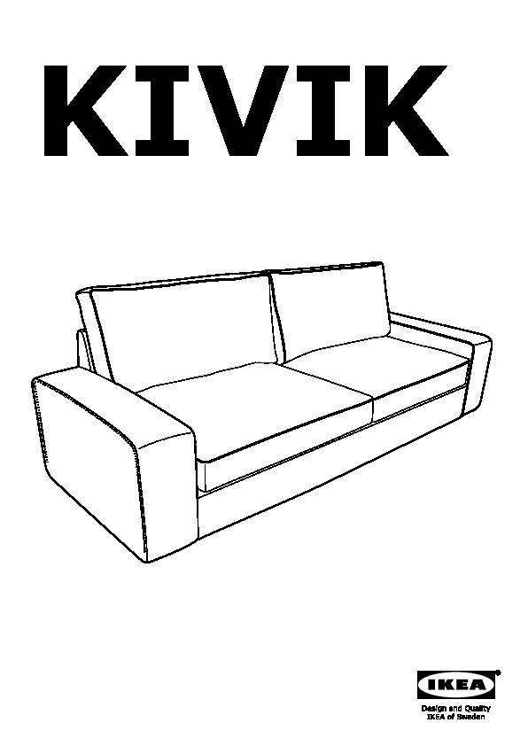 Kivik Three Seat Sofa Bed Cover Sivik Dark Grey Ikeapedia - Kivik 3 Seat Sofa Bed Cover