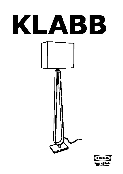 KLABB Floor lamp with LED bulb