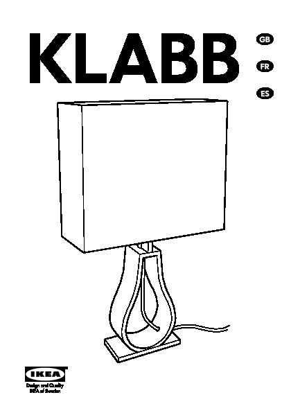 Klabb Table Lamp With Led Bulb Off, Ikea Klabb Table Lamp Bulb Type