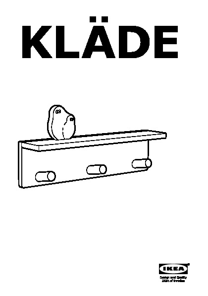 KLÄDE Knob rack with 3 knobs