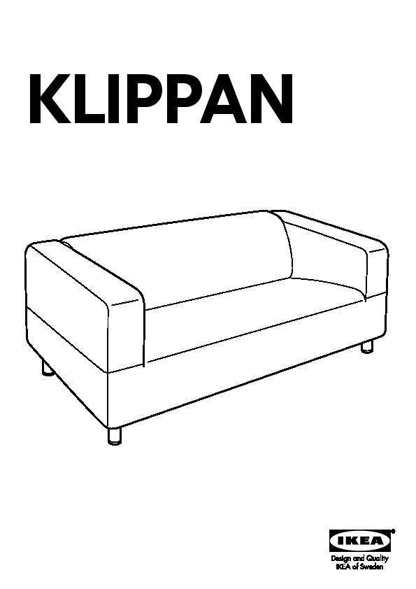 KLIPPAN Two-seat sofa Vansta dark blue - IKEAPEDIA