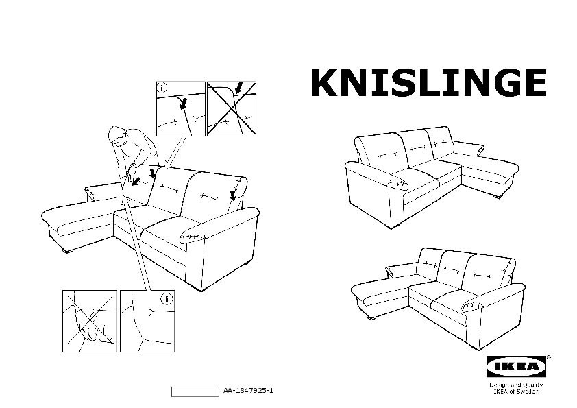KNISLINGE Sectional, 3 seat right