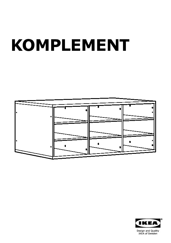 KOMPLEMENT sectioned shelves