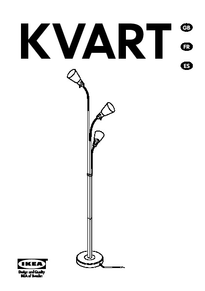 KVART Floor lamp with 3-spotlights