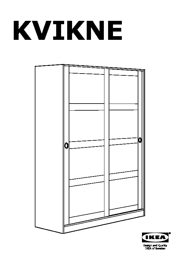 KVIKNE Wardrobe with 2 sliding doors