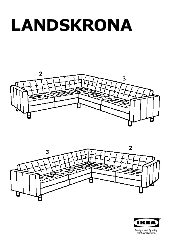 LANDSKRONA corner sofa frame 2+3/3+2