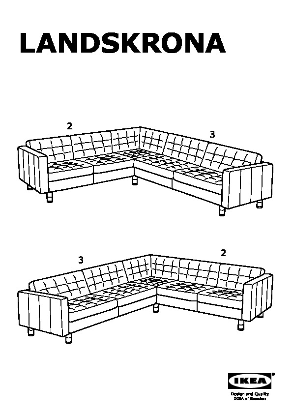 LANDSKRONA frame for corner sectional, 5-seat