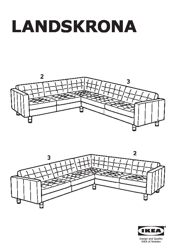 LANDSKRONA frame for corner sectional, 5-seat