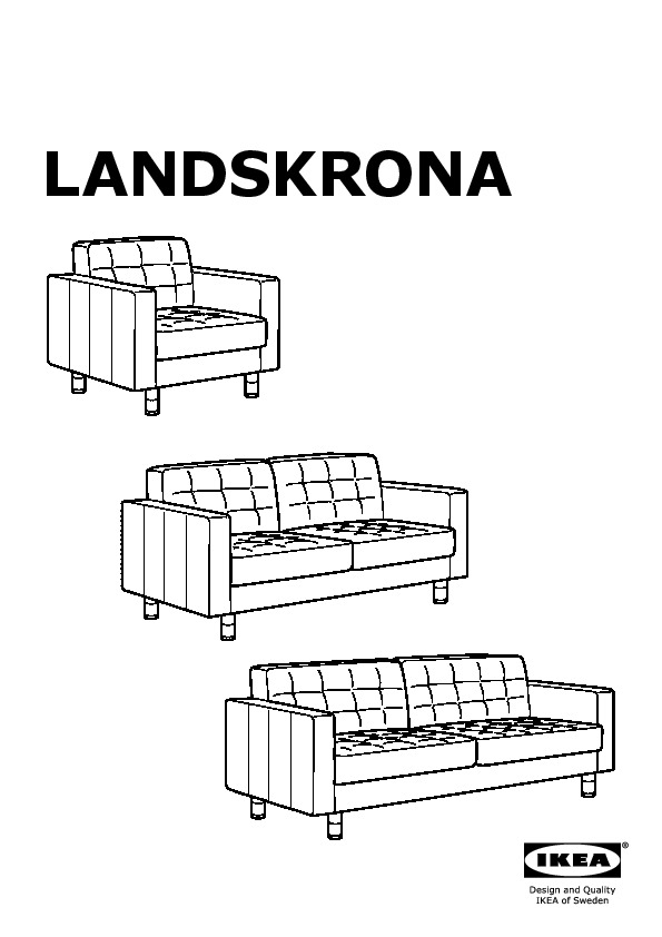 LANDSKRONA three-seat sofa frame