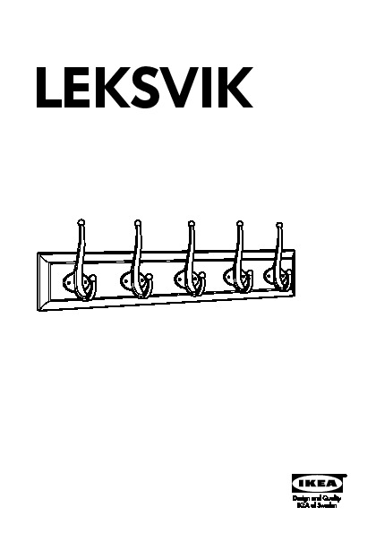LEKSVIK Rack with 5 hooks