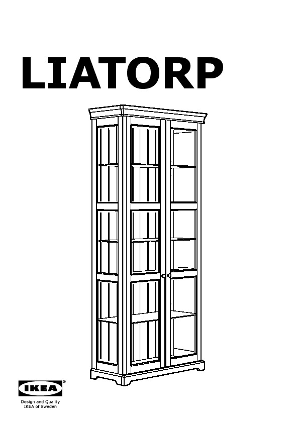 LIATORP Glass-door cabinet