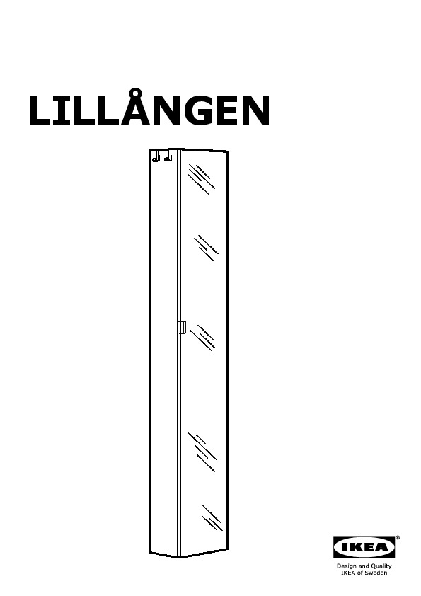 LILLÅNGEN high cabinet with mirror door