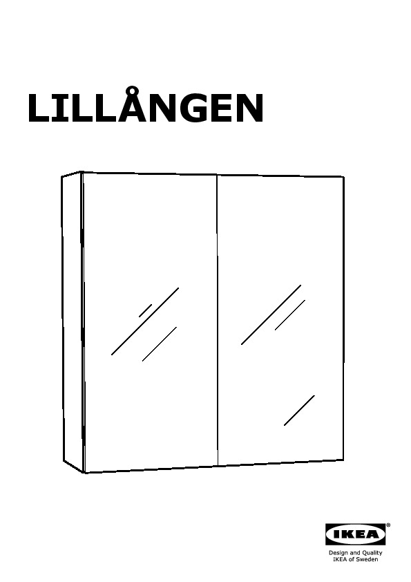 LILLÅNGEN Mirror cabinet with 2 doors