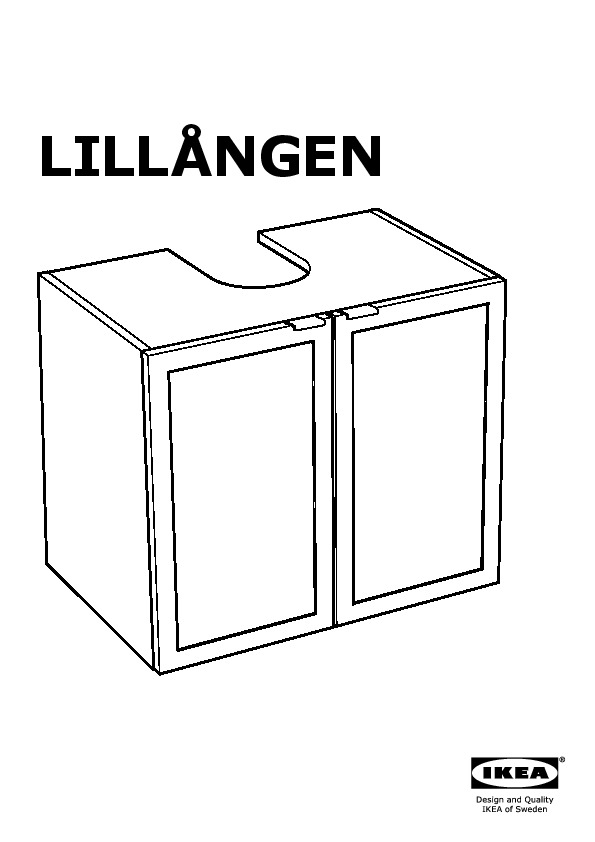 LILLÅNGEN wash-basin base cabinet w 2 doors