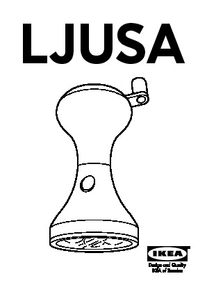 LJUSA LED flashlight, hand-powered