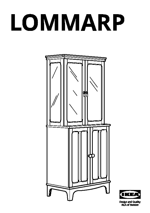 LOMMARP Rangement avec portes vitrÃ©es