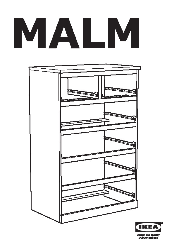 MALM Commode 6 tiroirs