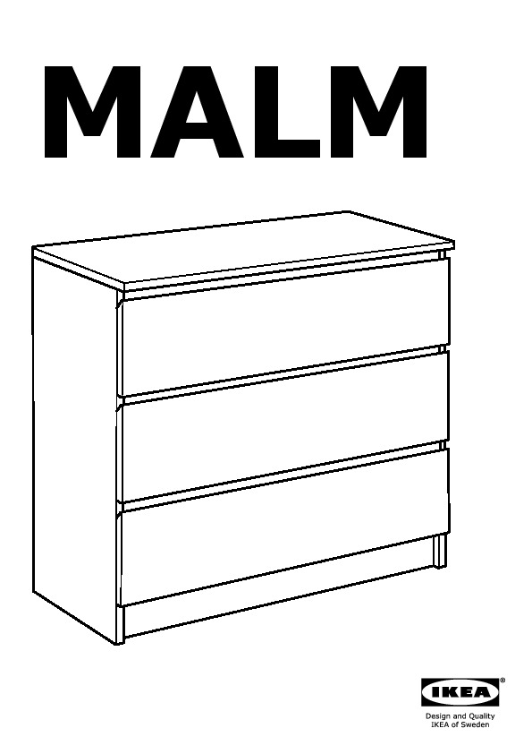 MALM 3 drawer chest
