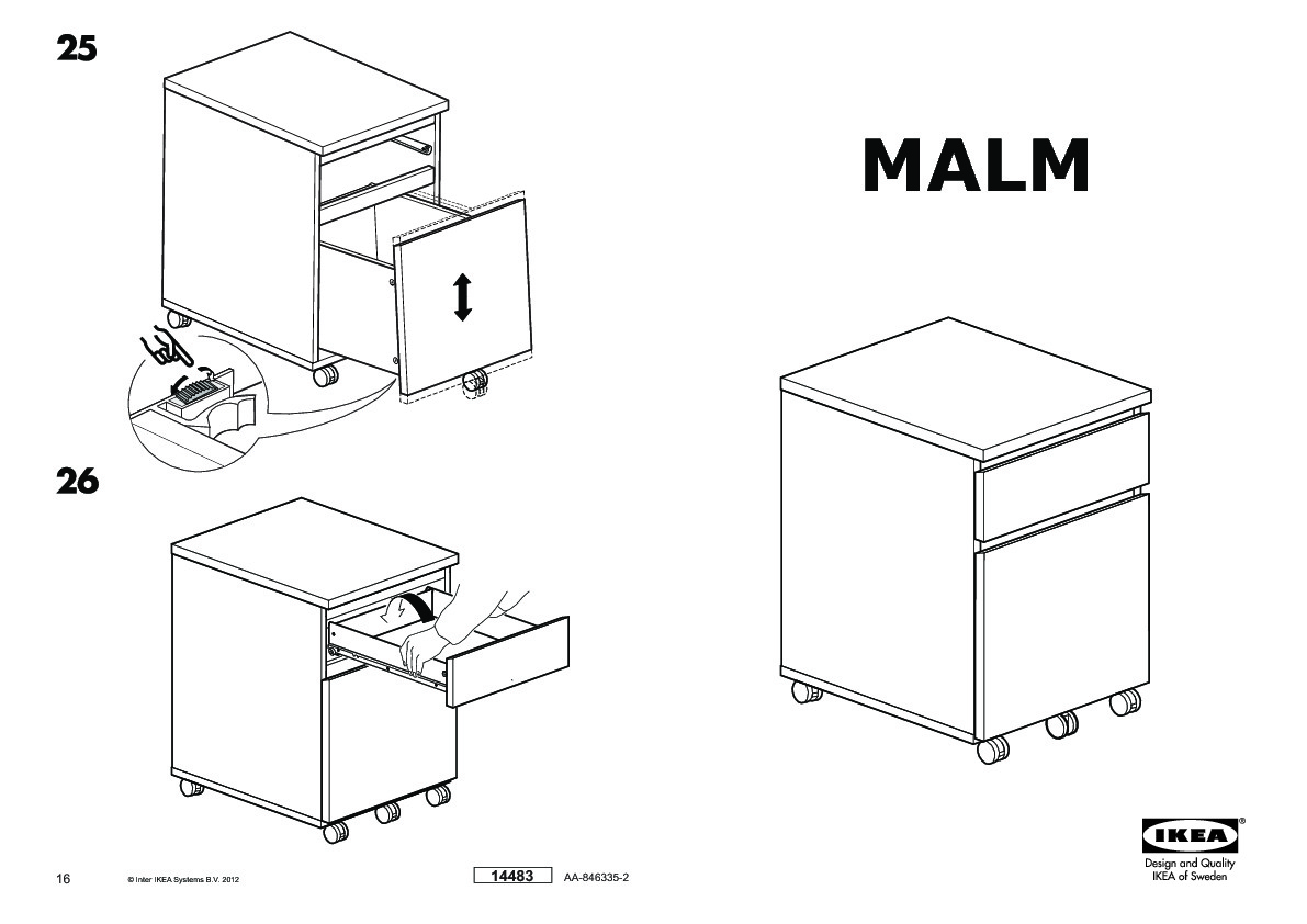 MALM Drawer unit on casters