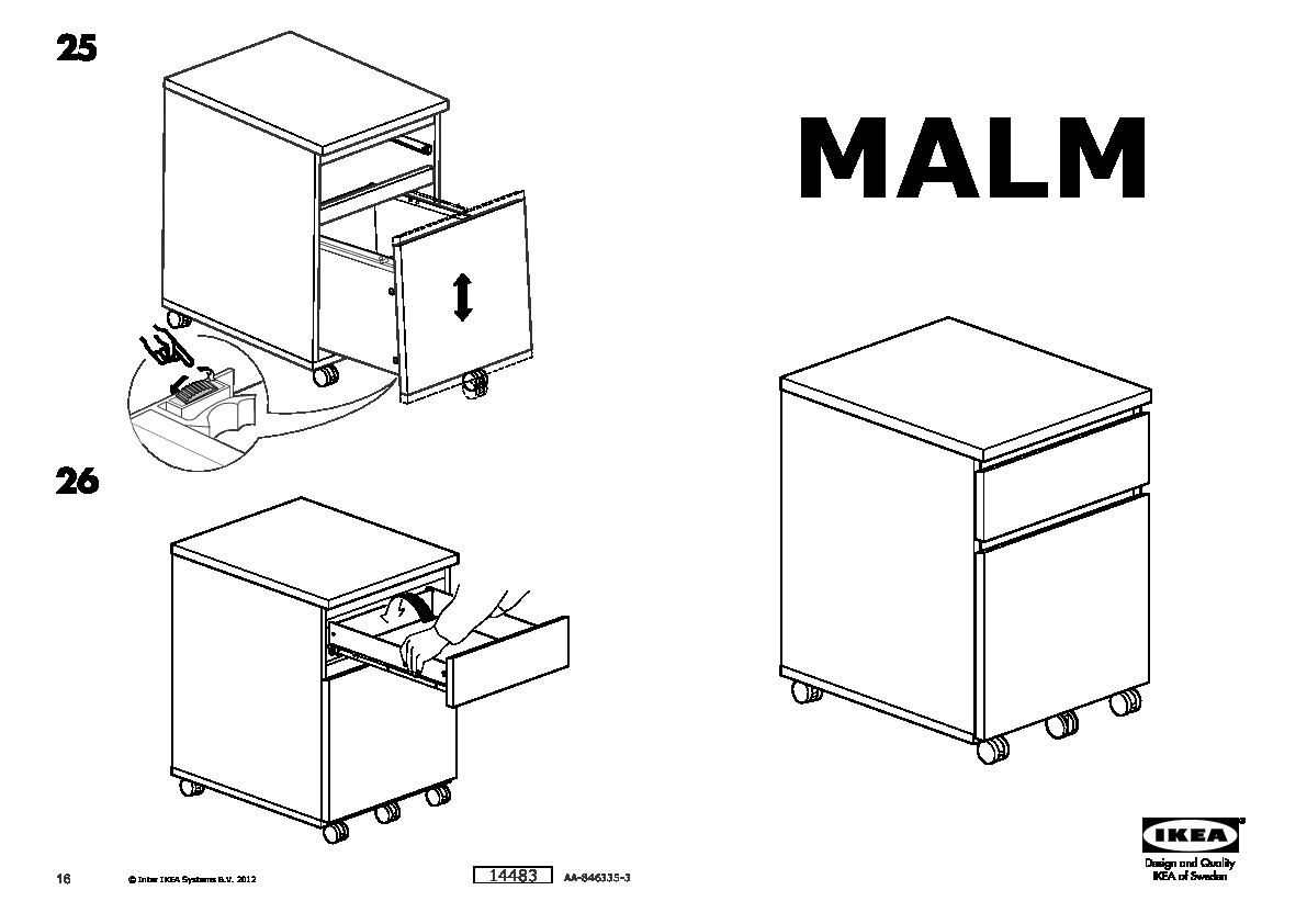MALM Drawer unit on casters