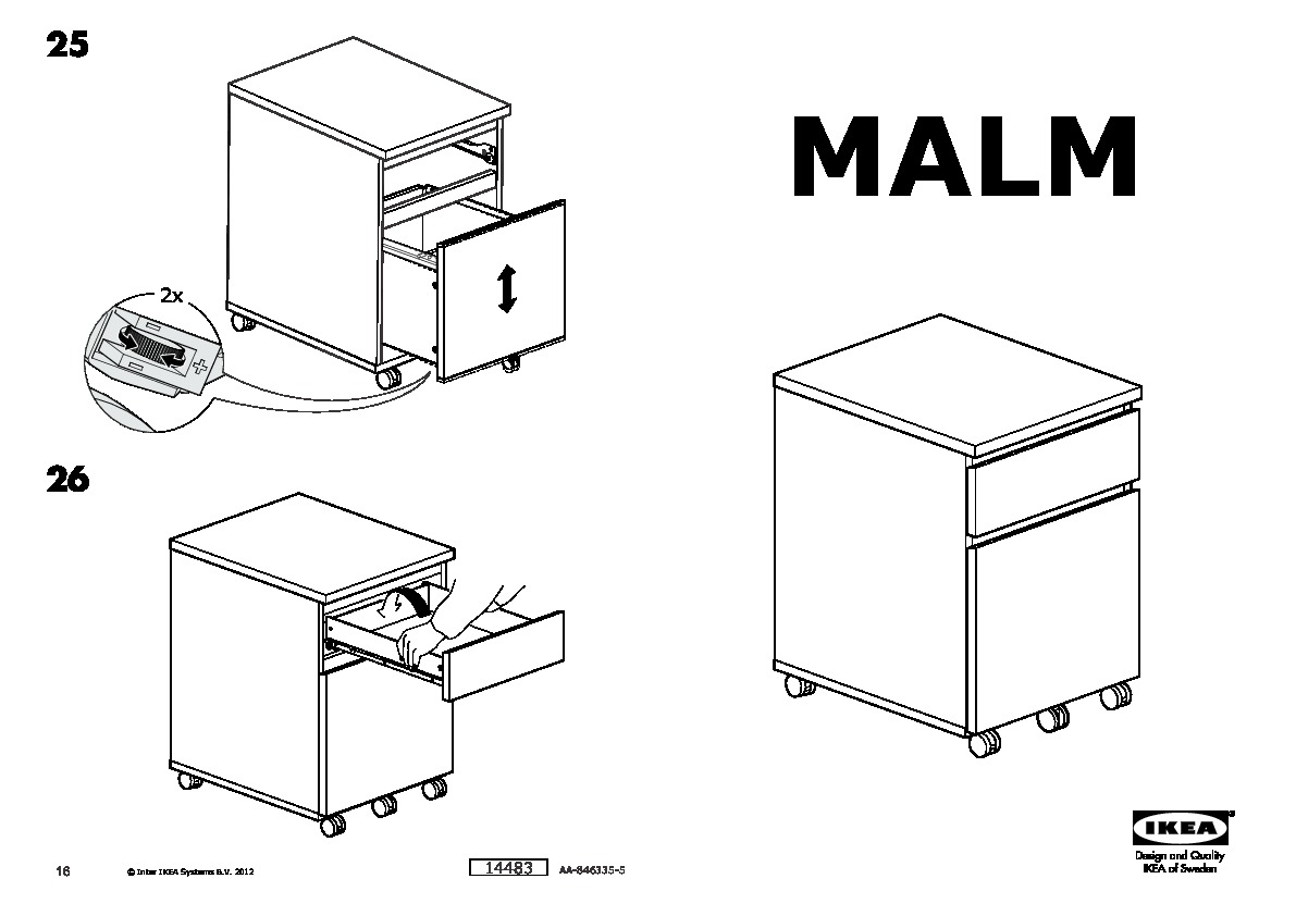 Malm Drawer Unit On Casters White Ikea United States Ikeapedia