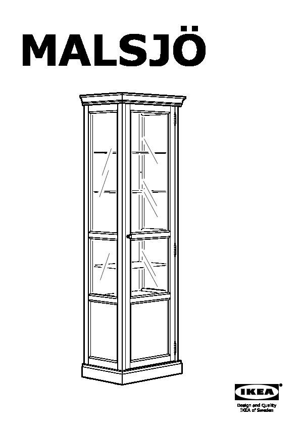 MALSJÖ Glass-door cabinet