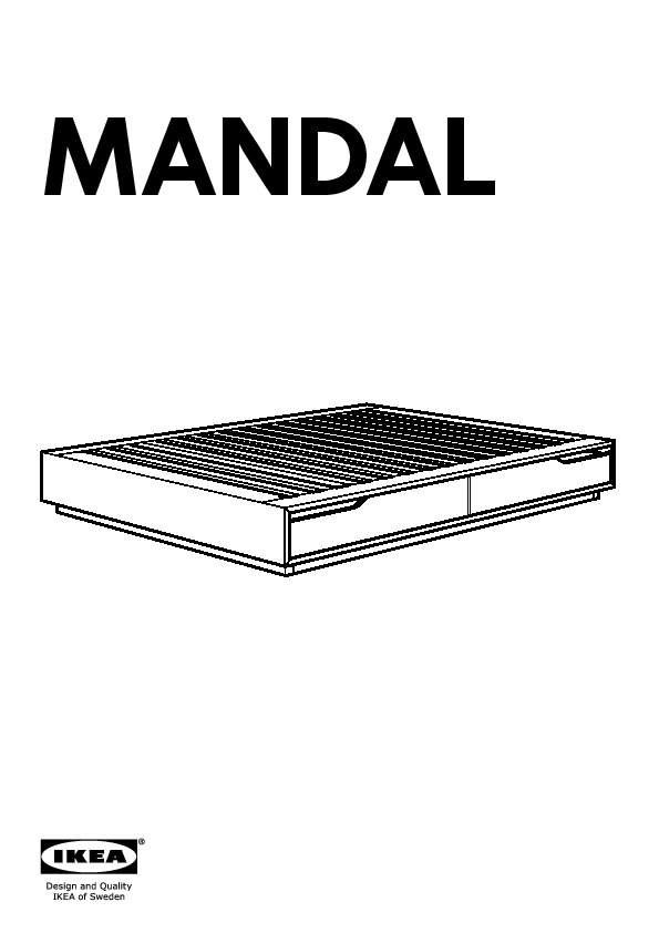 MANDAL Bed frame with storage
