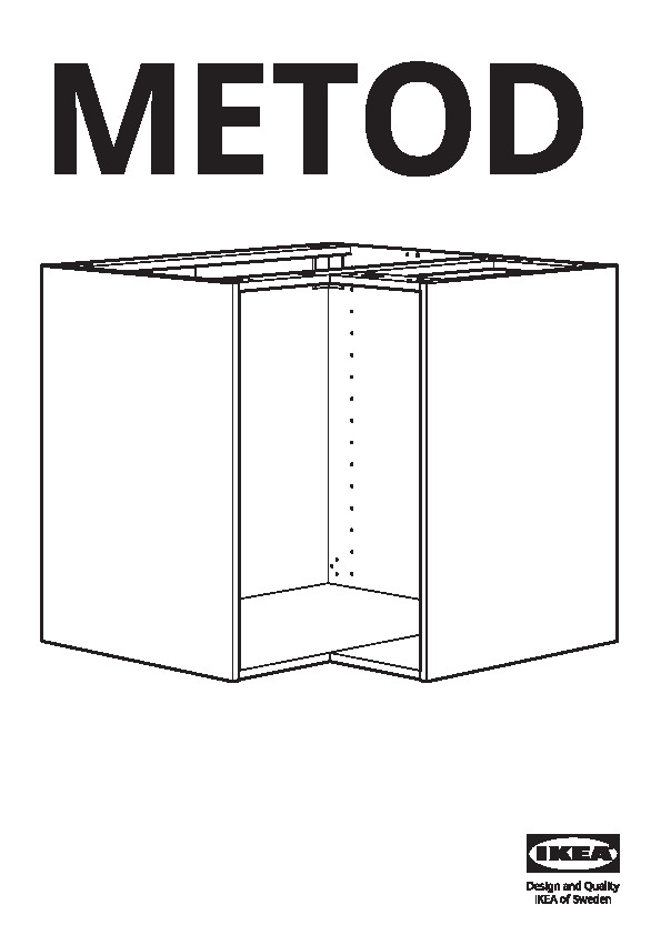 METOD Élément bas angle+rgt pivotant, blanc/Veddinge blanc, 88x88 cm - IKEA