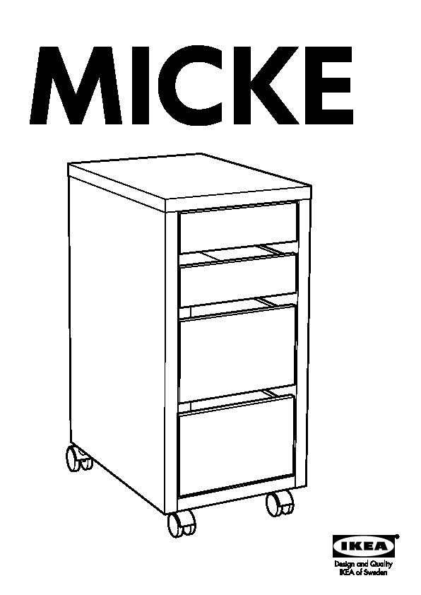 MICKE Drawer unit on castors