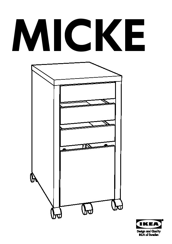 MICKE Drawer unit with drop-file storage