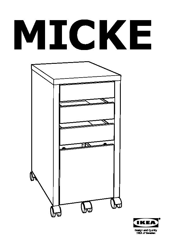 MICKE Drawer unit with drop-file storage