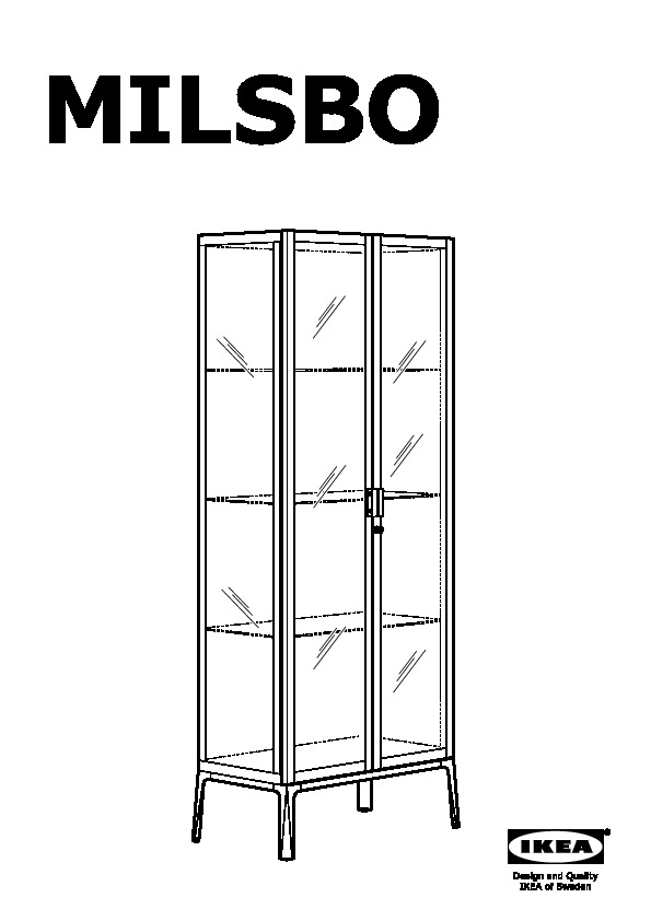MILSBO Glass-door cabinet