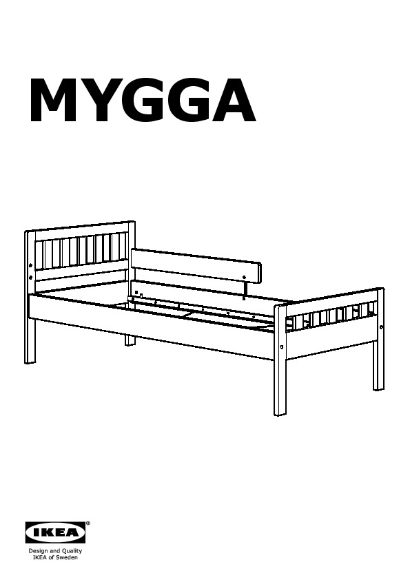 KRITTER Cadre lit et barrière de sécurité, gris, 70x160 cm - IKEA