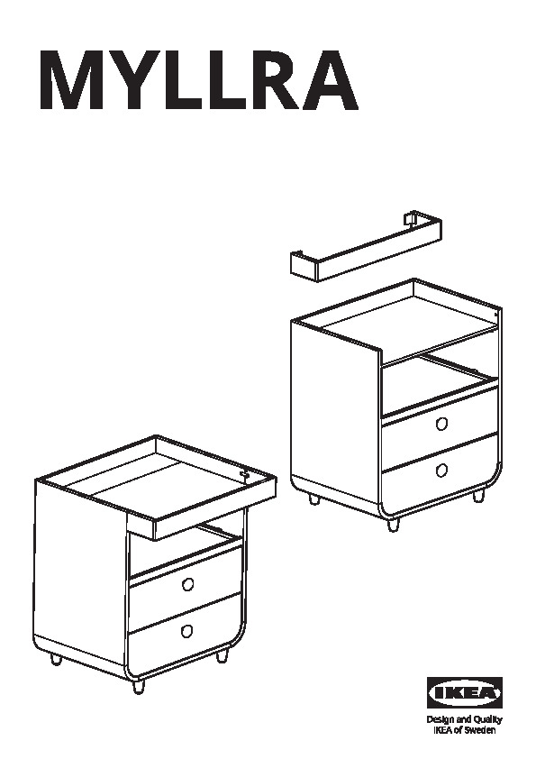 MYLLRA Changing table with drawers