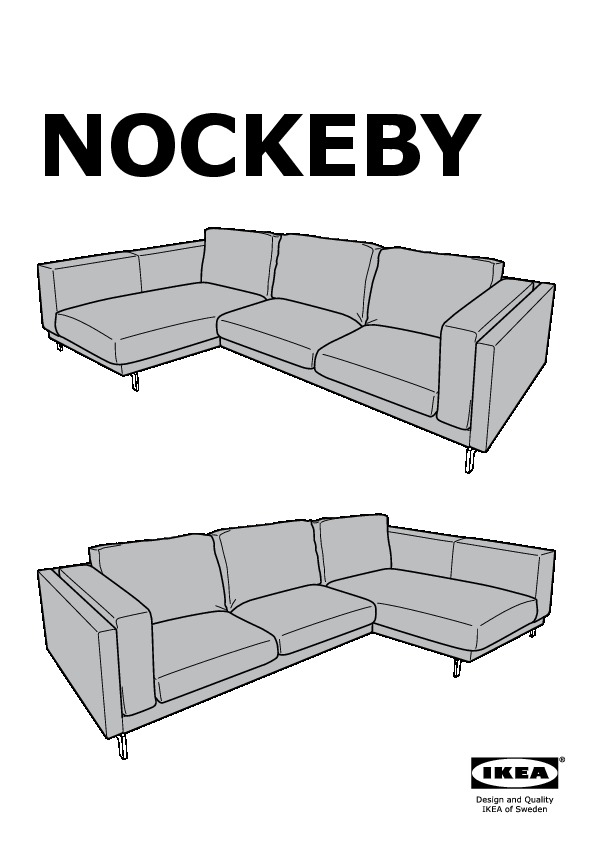 NOCKEBY cover two-seat sofa w chaise longue