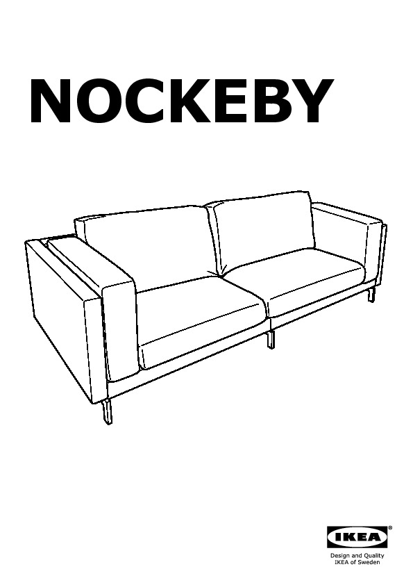 NOCKEBY three-seat sofa frame
