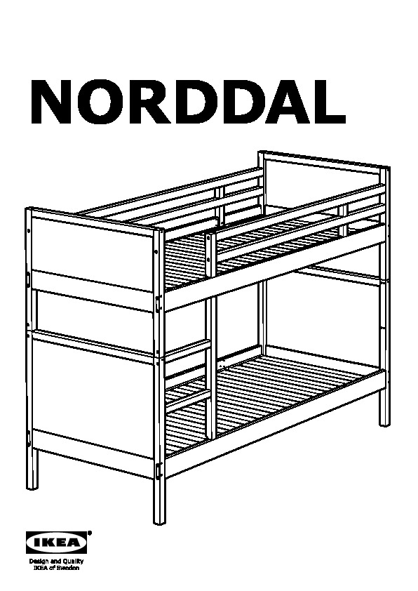 Norddal Bunk Bed Frame Black Brown, Ikea Bunk Bed Directions