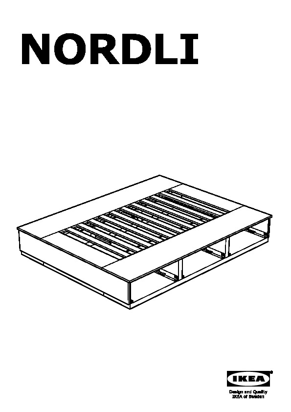 NORDLI Bed frame with storage