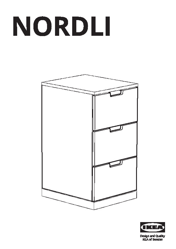 NORDLI Modular chest of 3 drawers