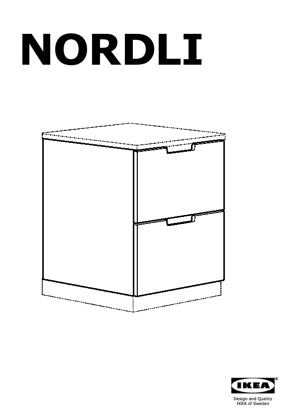 NORDLI modular 2-drawer chest