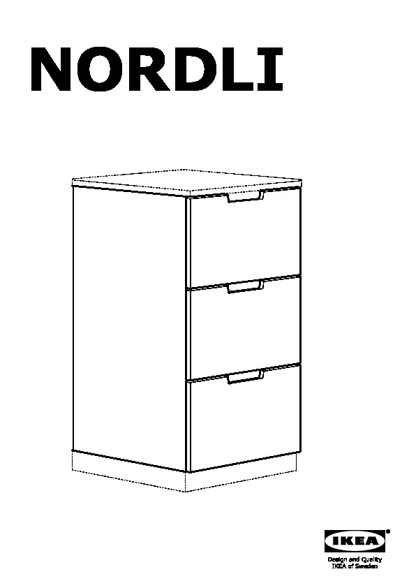 NORDLI modular 3-drawer chest