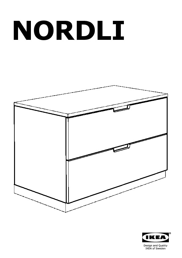NORDLI modular 2-drawer chest