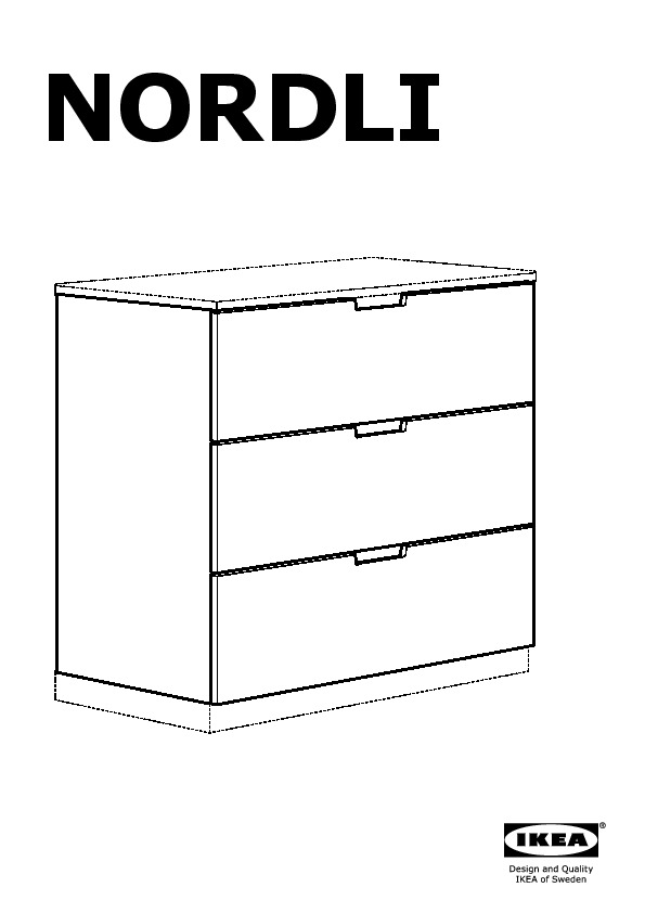 NORDLI modular 3-drawer chest