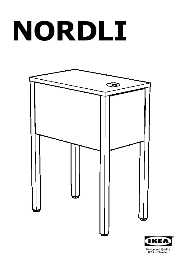 NORDLI nightstand with hole for charger