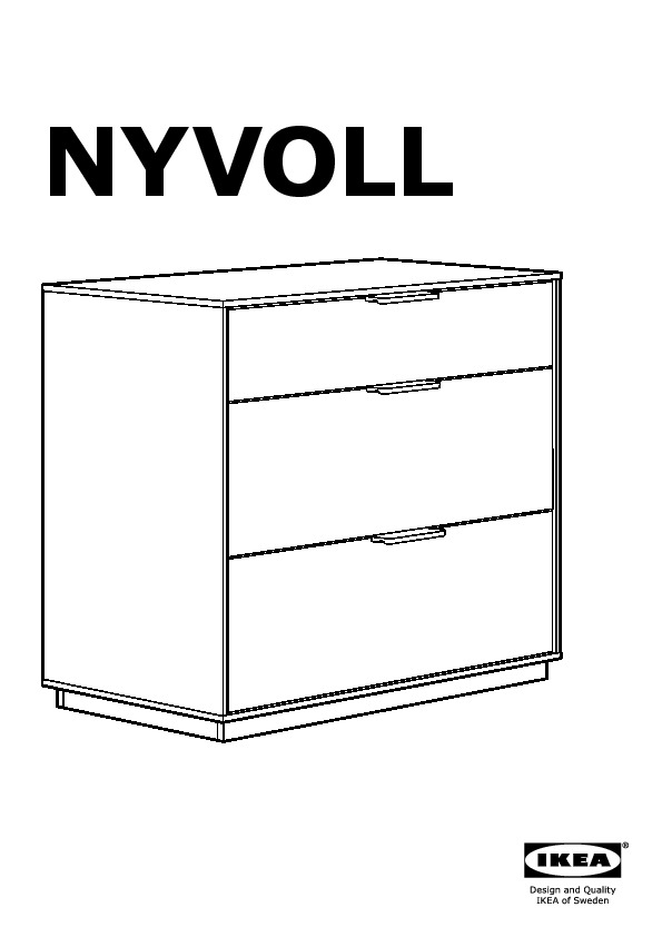 NYVOLL Commode à 3 tiroirs