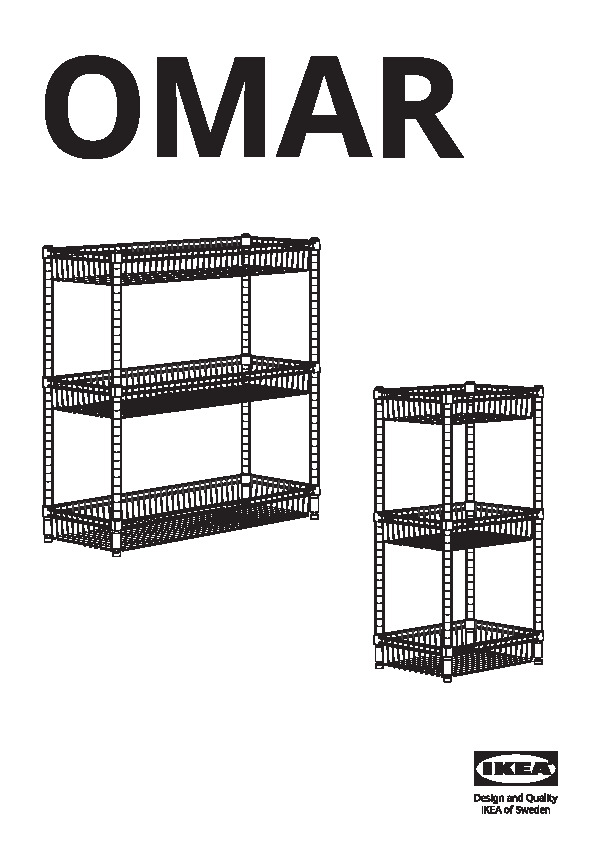 OMAR Shelving unit with 3 baskets