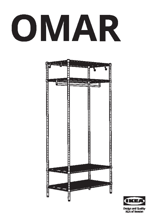 OMAR Shelving unit with clothes rail